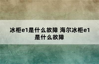 冰柜e1是什么故障 海尔冰柜e1是什么故障